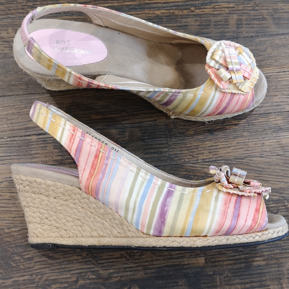 Ros Hommerson pastel leather espadrilles wedges